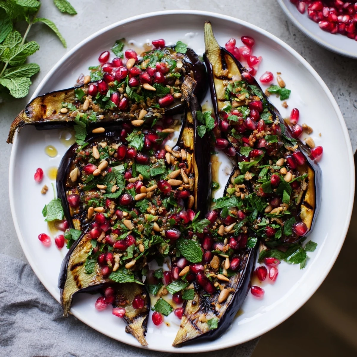 Roasted Eggplant with Pomegranate