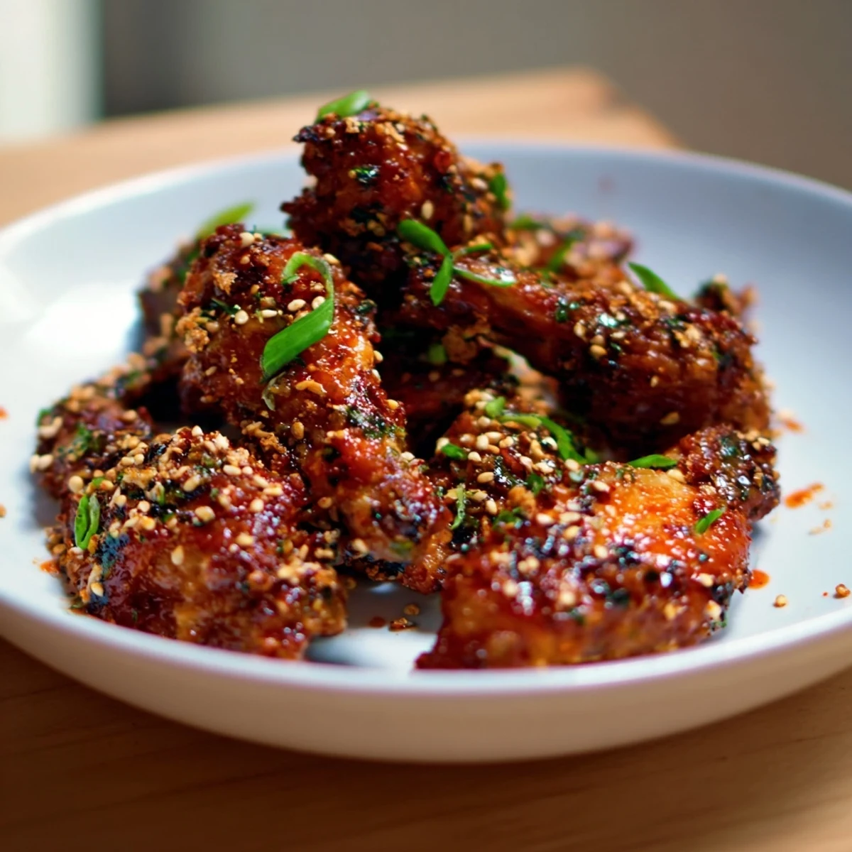 Enjoy a plate of flavorful Honey-Chili Glazed Chicken Wings, a delicious appetizer ready in an hour.