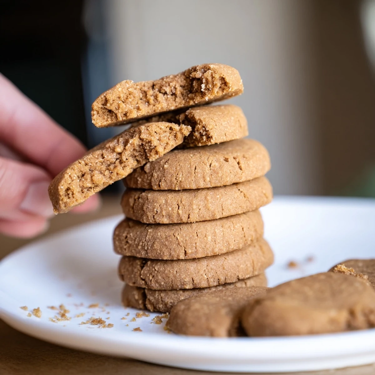 Warm, inviting close-up of soft and chewy pumpkin spice cookies, perfectly baked and ready to eat.