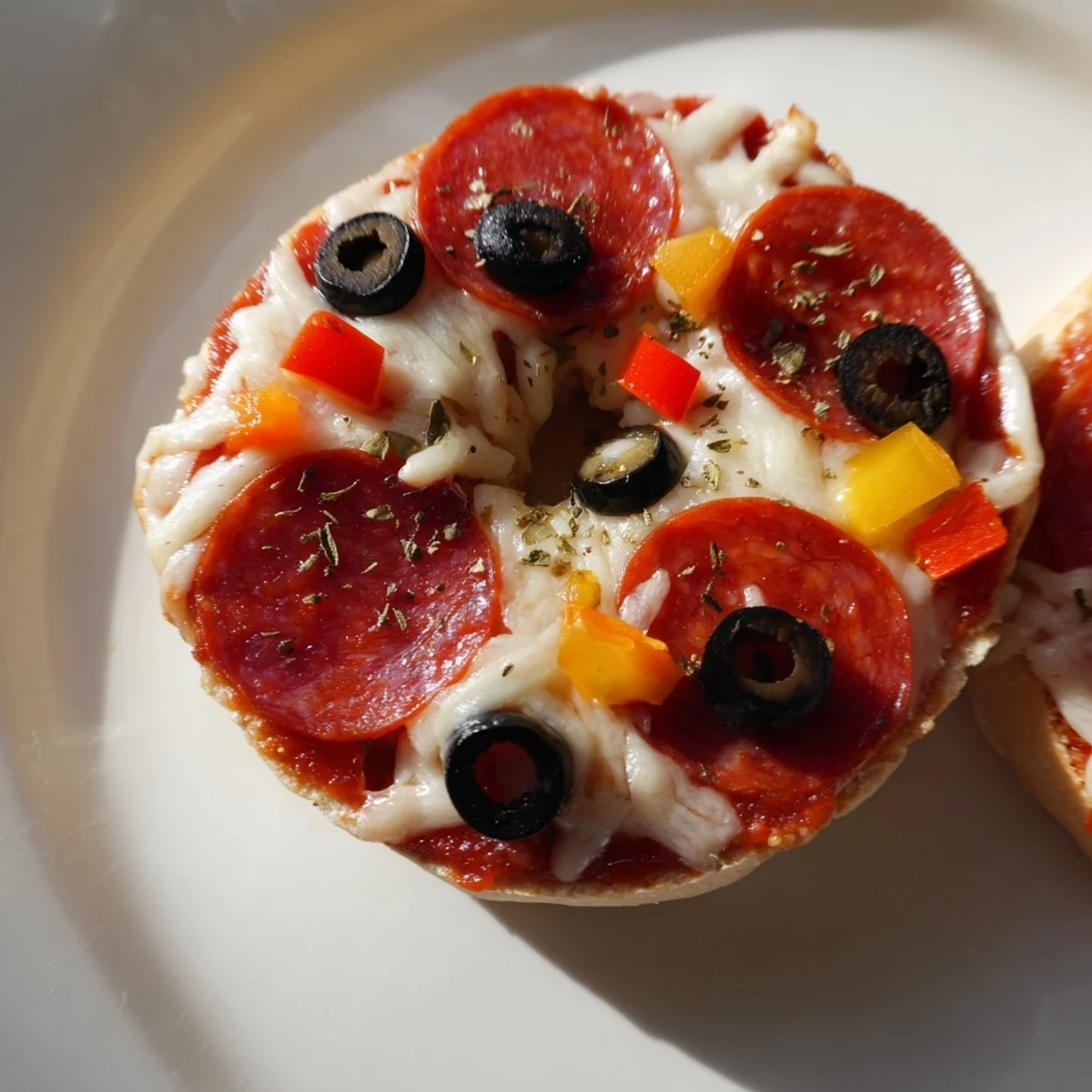 Cheesy, bubbly mini bagel pizzas, a delicious and easy snack ready in just minutes from the air fryer.