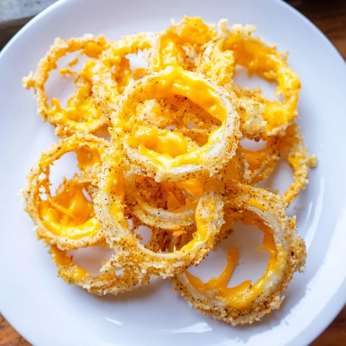 Golden, bubbly Crispy Onion Cheese Chips, a low-carb appetizer ready to satisfy your cravings.