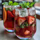 Vibrant Spring Sangria Mocktail with white grape juice, citrus slices, and fresh mint, served over ice for a refreshing drink.