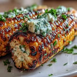 Juicy grilled corn adorned with four unique, flavorful butter creations for summer enjoyment.
