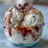 Tropical coconut cold brew float with creamy vanilla ice cream, perfect for summer.