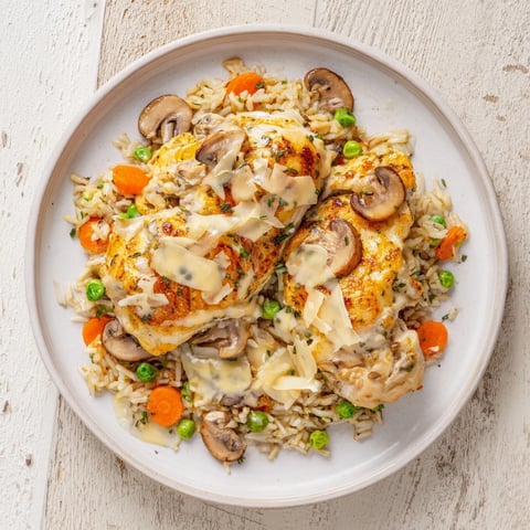 Steaming All-in-One Pan Creamy Chicken and Wild Rice: a delicious, creamy main dish with tender chicken.