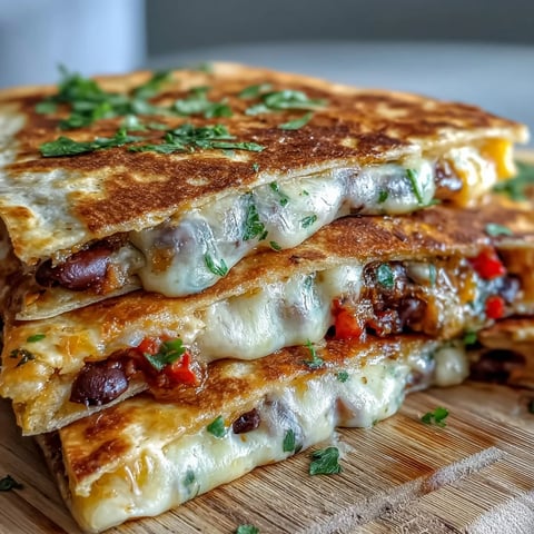 Golden-brown mini quesadilla triangles arranged in a blooming ring on a baking sheet, brushed with butter and baked until crisp, ready for dipping.  