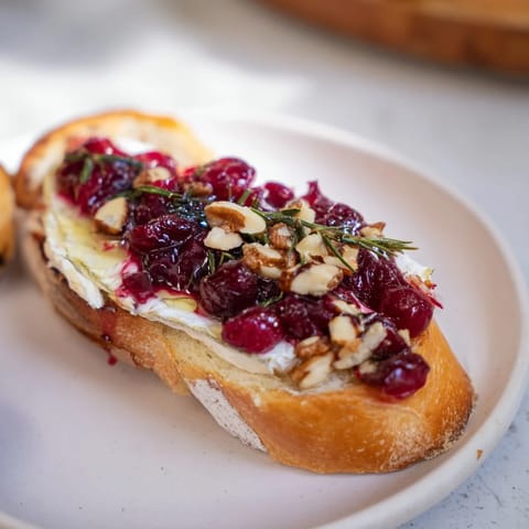 Festive Cranberry Brie Crostini