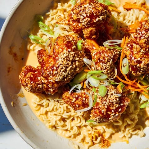 Chaos Cooking Buffalo Cauliflower Ramen