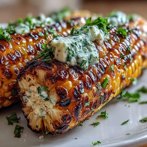 Juicy grilled corn adorned with four unique, flavorful butter creations for summer enjoyment.