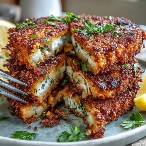 Juicy, breaded Vegetarian Cabbage Schnitzel rounds ready for lemon and parsley.