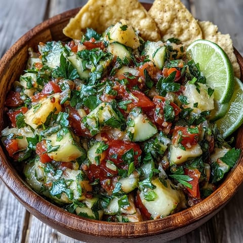 Tangy pickle de gallo salsa, a fresh, crunchy mix perfect for taco night.