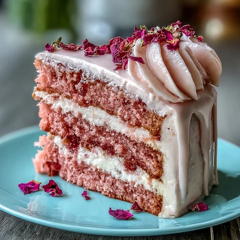 Gorgeous pink velvet cake with rosé wine, dripping decadence for celebrations.