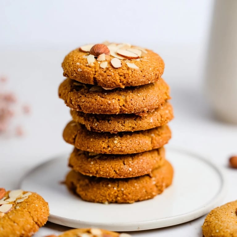 Golden-brown soft and chewy pumpkin spice cookies, studded with white chocolate chips, arranged on a baking sheet.