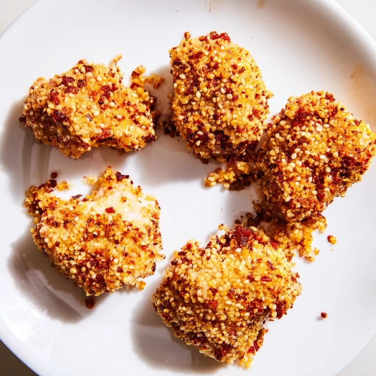 Crispy-edged Spicy Yogurt Chicken Bites, perfect finger food for an appetizer or game day treat.