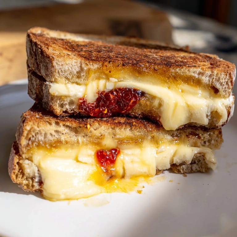 Buttery sourdough filled with oozing brie and fiery chili crisp; our best Brie and Chili Crisp Grilled Cheese.
