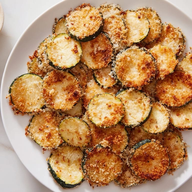 Air-fried Zucchini Chips, a vegetarian delight, ready to dip and savor with a perfect crunch.