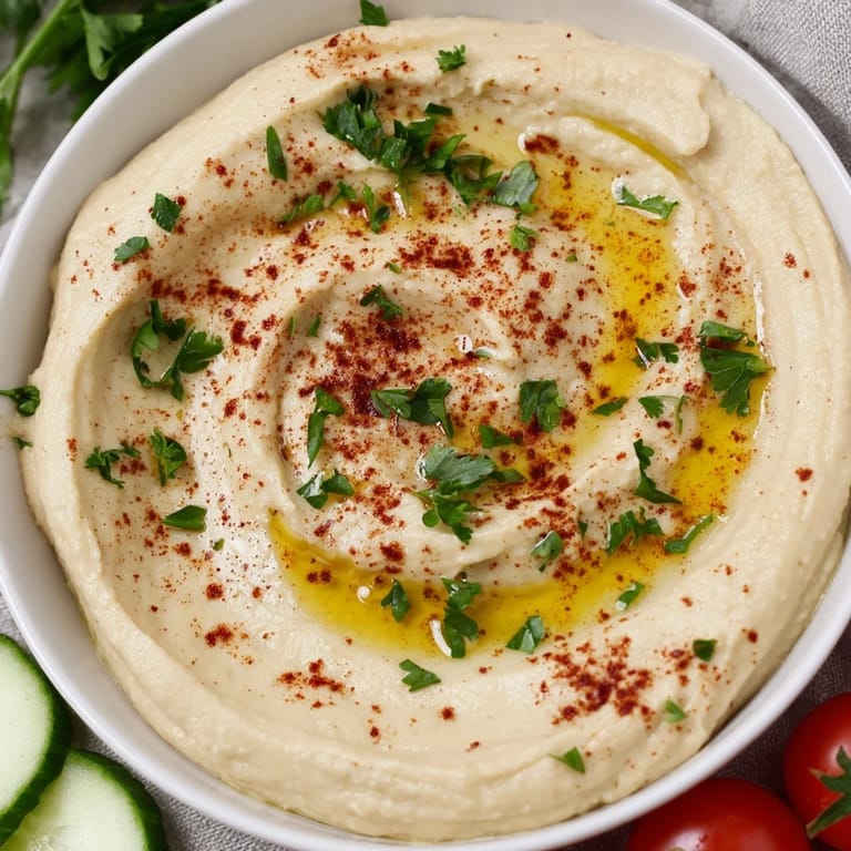 An inviting Middle Eastern Mezze Platter arranged with crisp veggies, hummus, and lemon wedges for dipping.