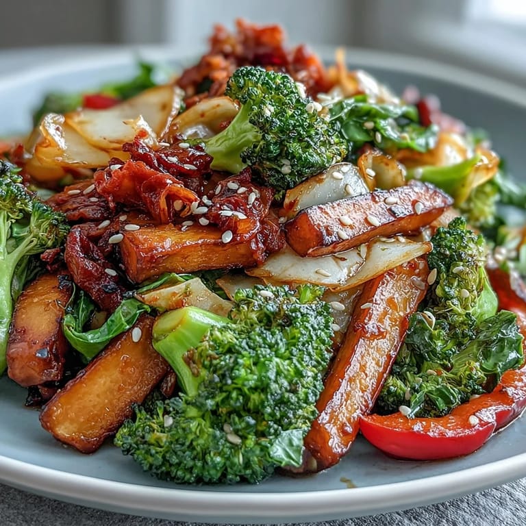 A hearty Comforting Fermented Veggie Winter Stir-Fry, bursting with probiotic goodness and savory notes.