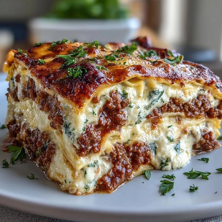 A plated slice of Worlds Best Lasagna showcases tender noodles, rich meat sauce, and melted mozzarella for a comforting dinner.