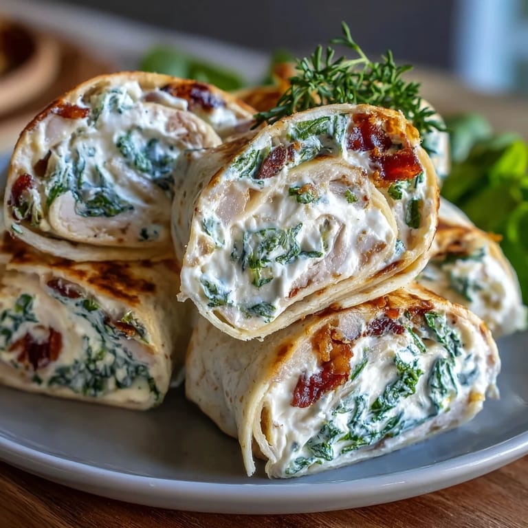 Bite-sized turkey, cheese, and spinach tortilla pinwheels ready for snacking, with vibrant layers of turkey and greens visible in each spiral.