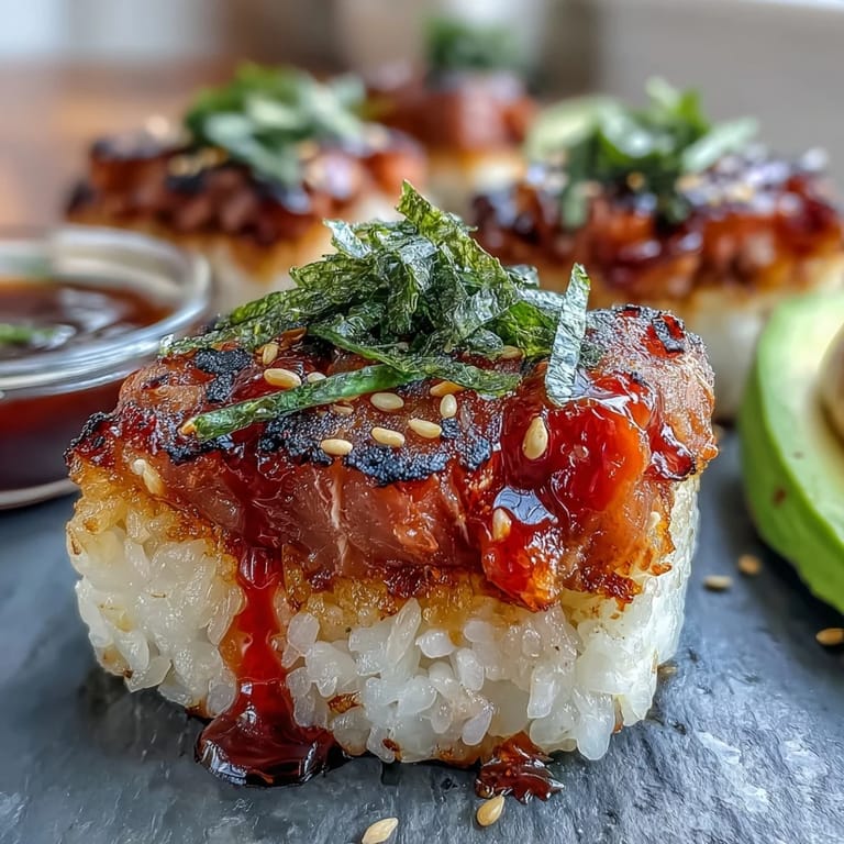 Savor delicious spicy tuna crispy rice, bursting with flavor and texture.