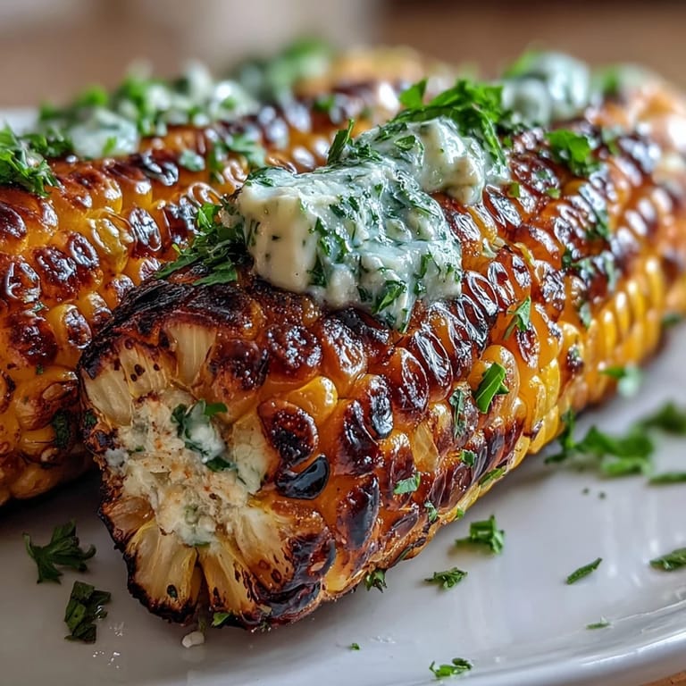 Juicy grilled corn adorned with four unique, flavorful butter creations for summer enjoyment.