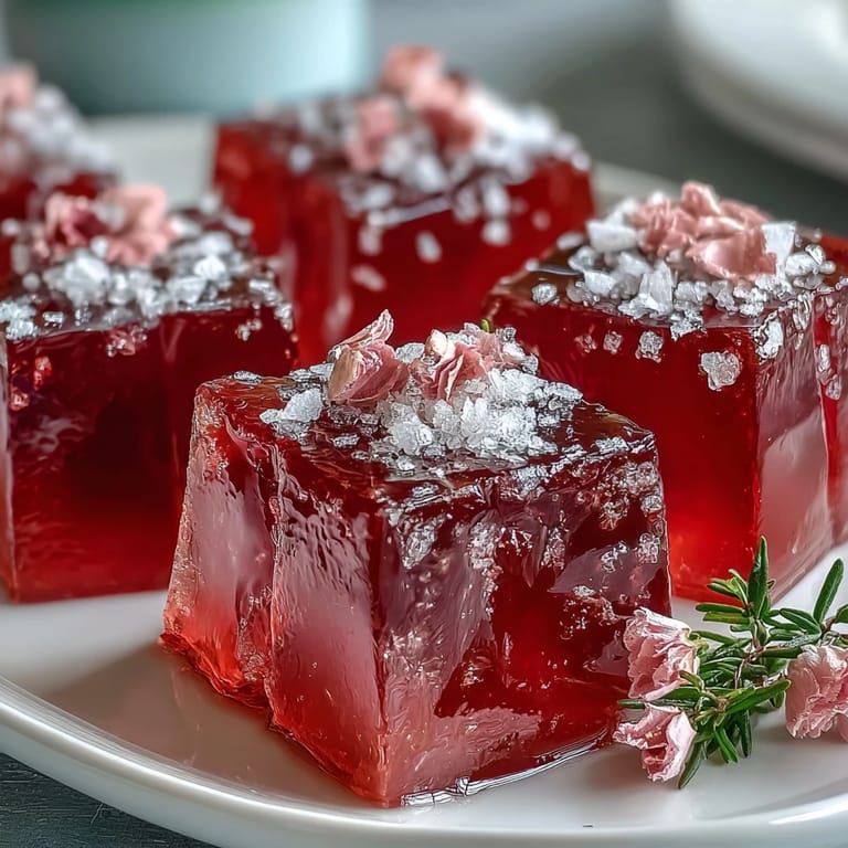 A vibrant Strawberry Rose Gelatin Mosaic Cake, beautifully molded and ready to serve.