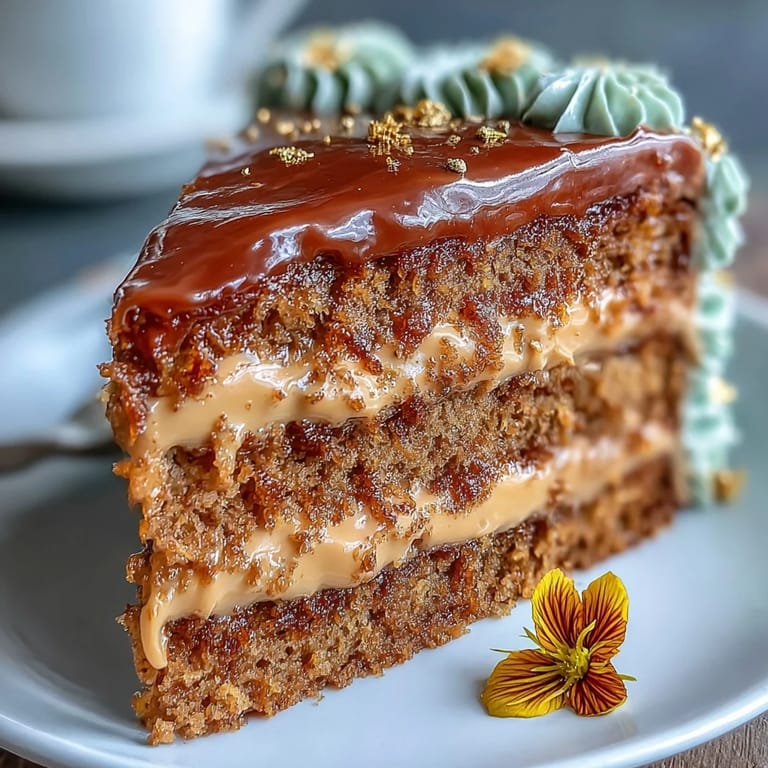 Moist Taurus Cake with rich butterscotch filling and rustic, nature-inspired frosting.