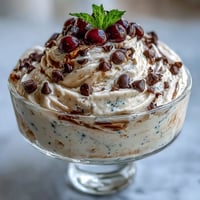 Creamy TikTok Cottage Cheese Ice Cream, a healthy frozen dessert swirled with berries.